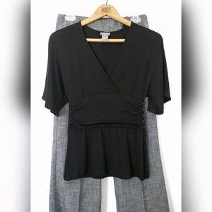 Ann Taylor kimono-style black top, size XSP